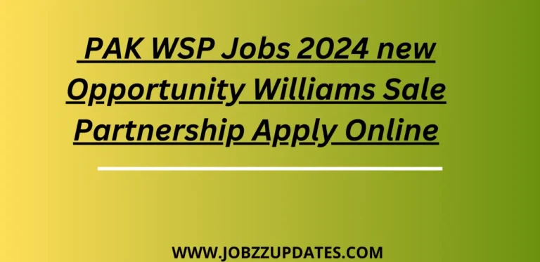  PAK WSP Jobs 2024 new Opportunity Williams Sale Partnership Apply Online