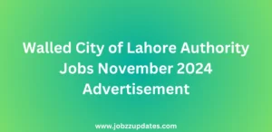 Walled City of Lahore Authority Jobs November 2024 Advertisement